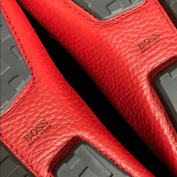 Hugo Boss Red Leather Drivers - Picture 7 of 7
